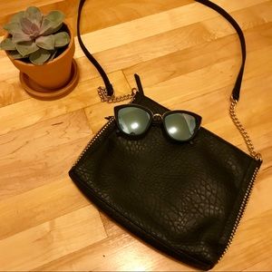 Black studded shoulder bag / crossbody